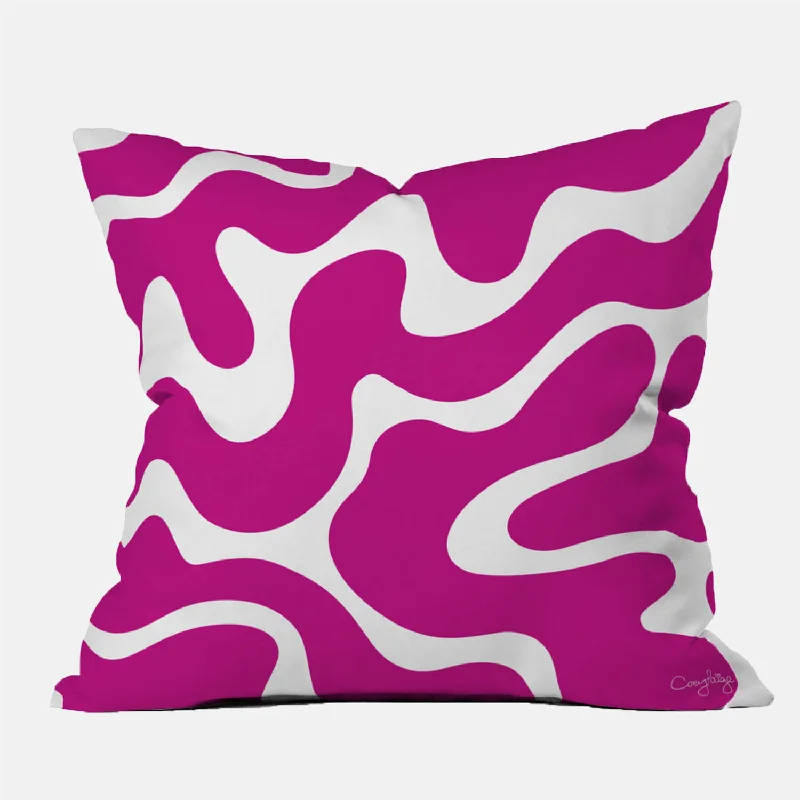 Abstract Pink Throw Pillow by Corey Paige