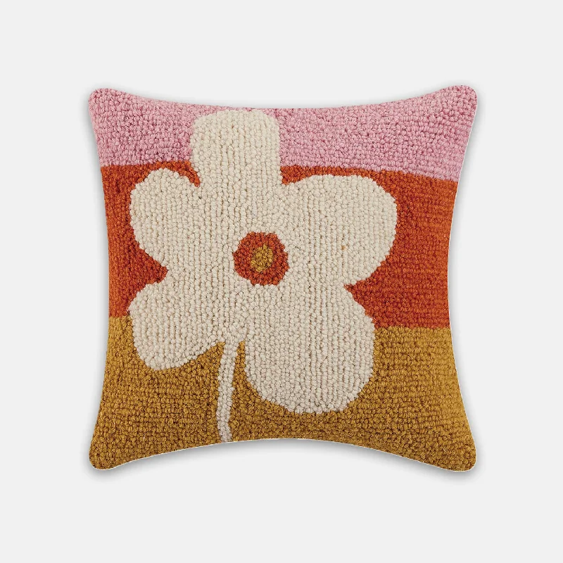 Flower Stripe Square Pillow