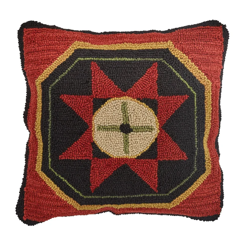 Folk Star Hooked Pillow