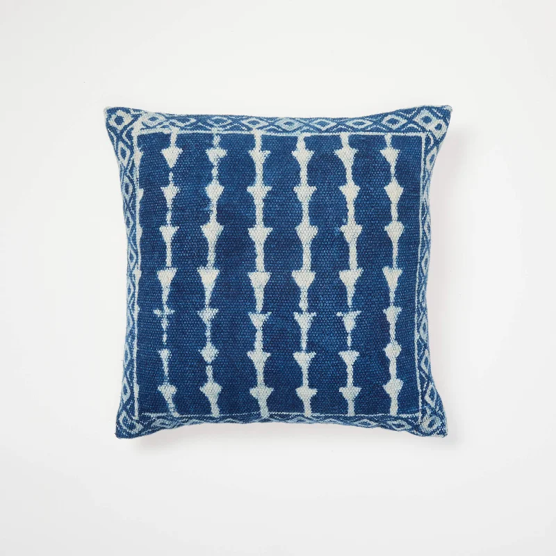 Handmade Indigo Block Printed Square Pillow