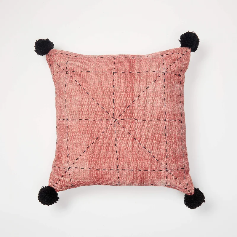 Handmade Stitched Detail Square Pillow