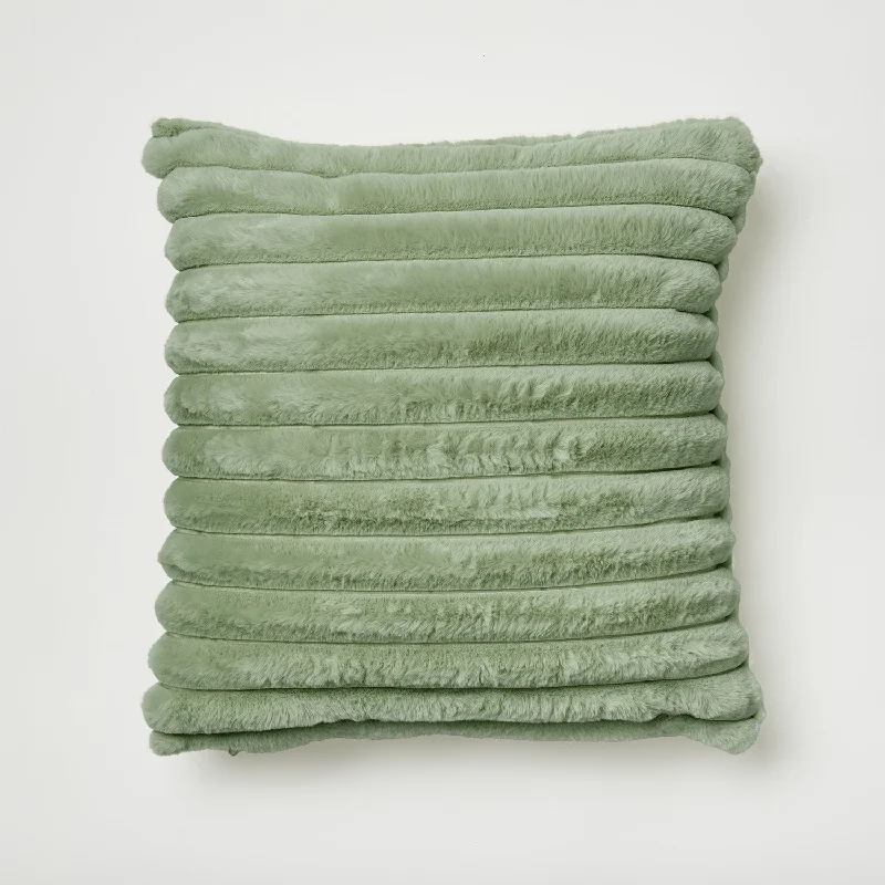 Jamie Plush Ribbed Square Pillow