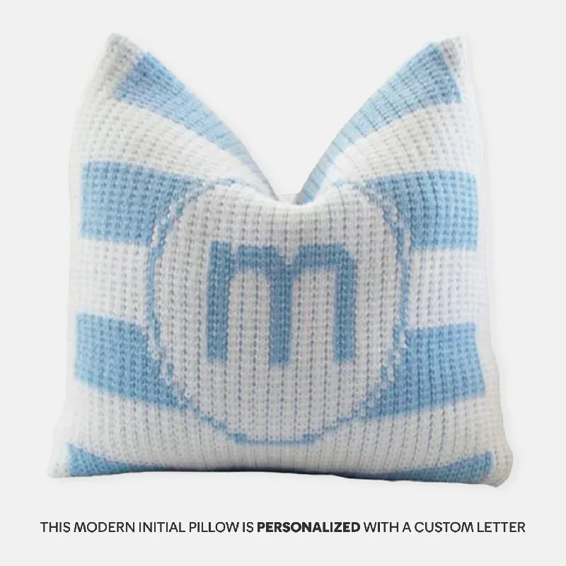 Modern Initial Stripe Pillow