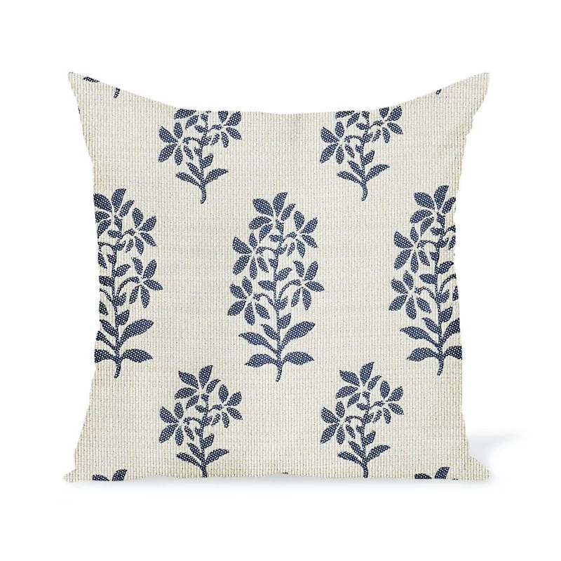 Peter Dunham Textiles Outdoor Asha in Indigo/White Pillow