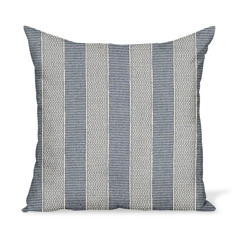 Peter Dunham Textiles Outdoor Asilah in Indigo on Natural Pillow