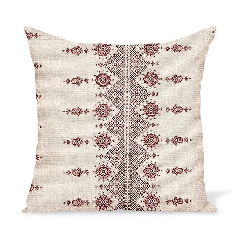 Peter Dunham Textiles Outdoor Carmania in Red on Natural Pillow