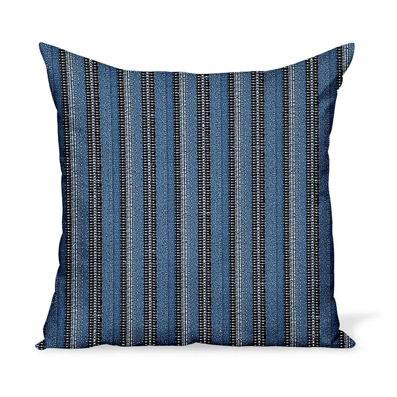 Peter Dunham Textiles Outdoor Majorelle in Black on Indigo Pillow