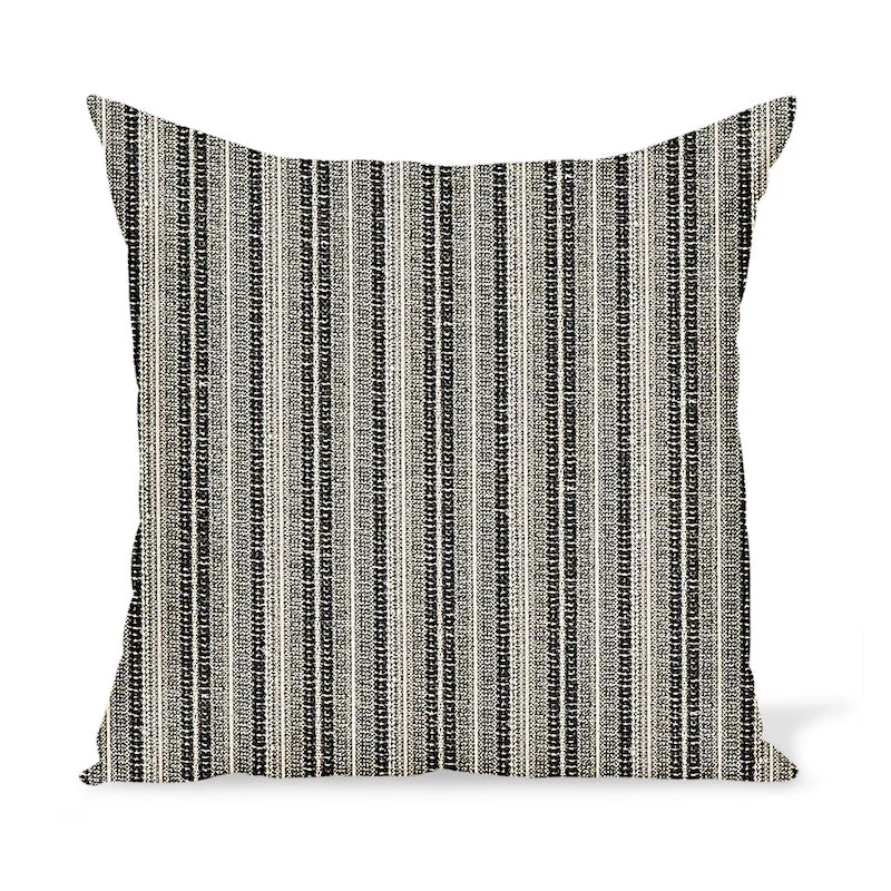 Peter Dunham Textiles Outdoor Majorelle in Black on Natural Pillow