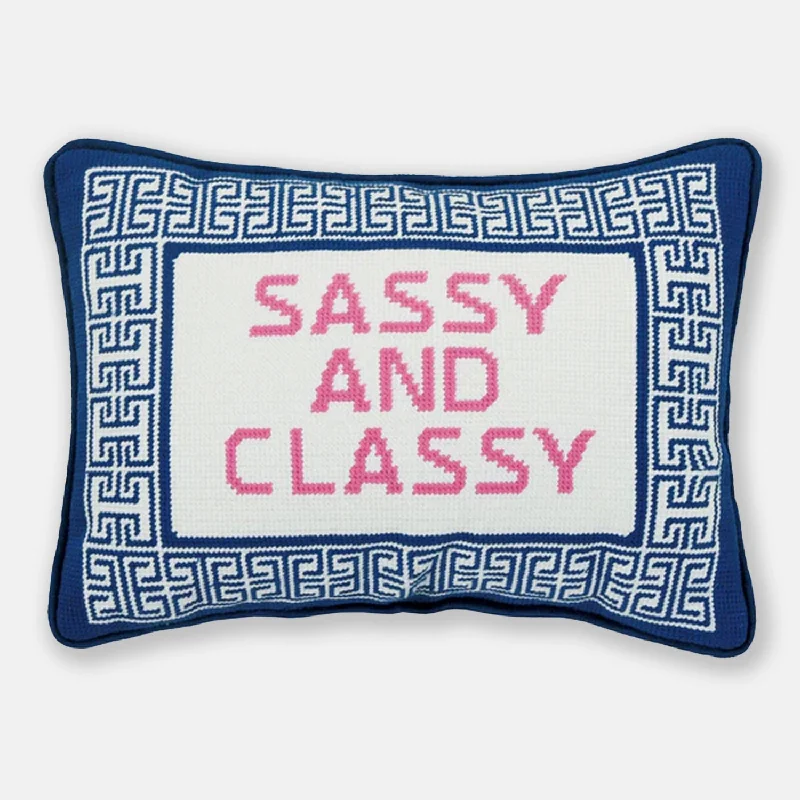 Sassy and Classy Embroidered Pillow