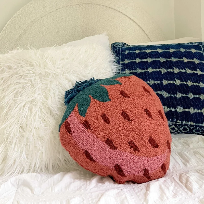 Strawberry Tassel Pillow