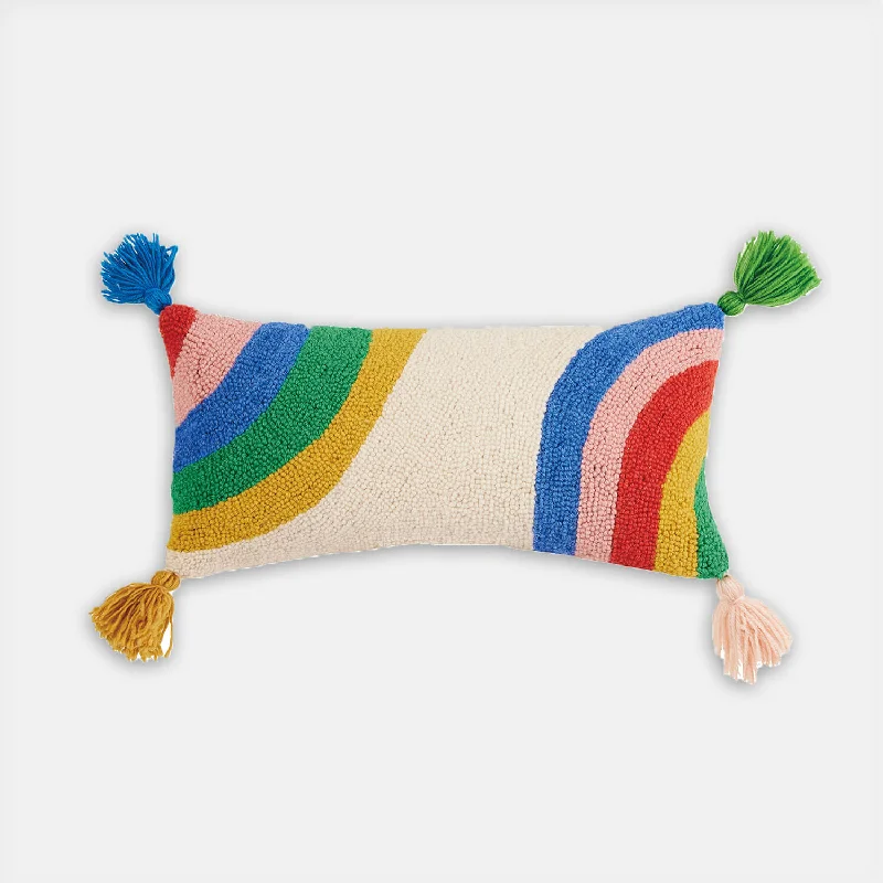 Tassel Rainbow Lumbar Pillow