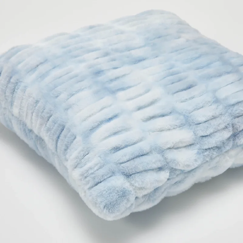 Tie Dye Textured Faux Fur Square Pillow