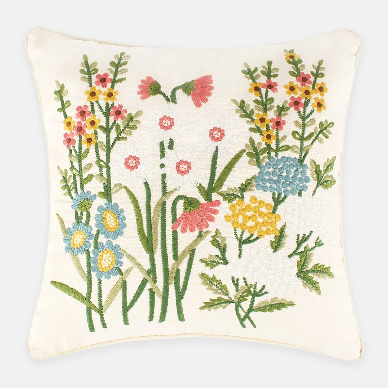 Viviana Cream Flower Pillow