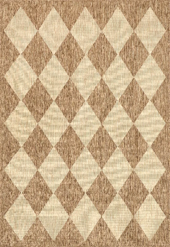 Adelaide Harlequin Indoor/Outdoor Rug | Brown