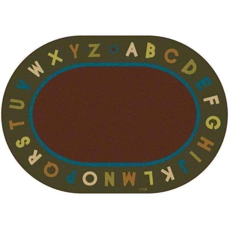 Alphabet Natures Color Oval Rug - Factory Second