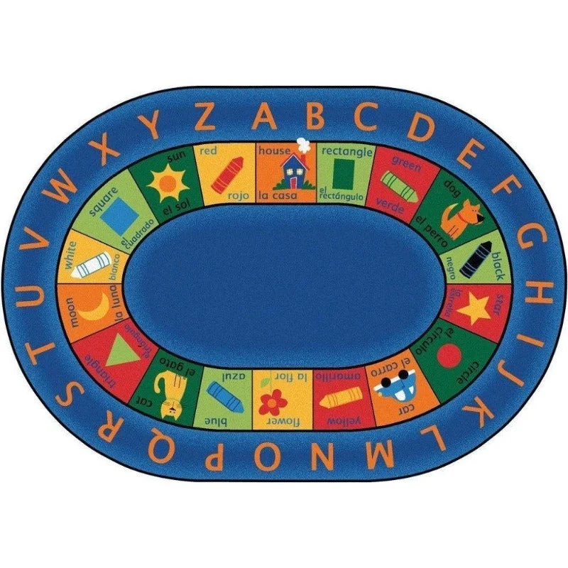 Bilingual Oval Classroom Rug