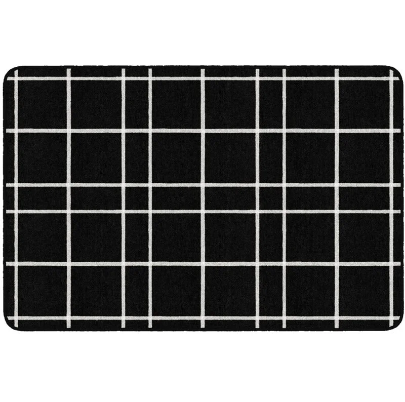 Black Check Farmhouse Classroom Rug