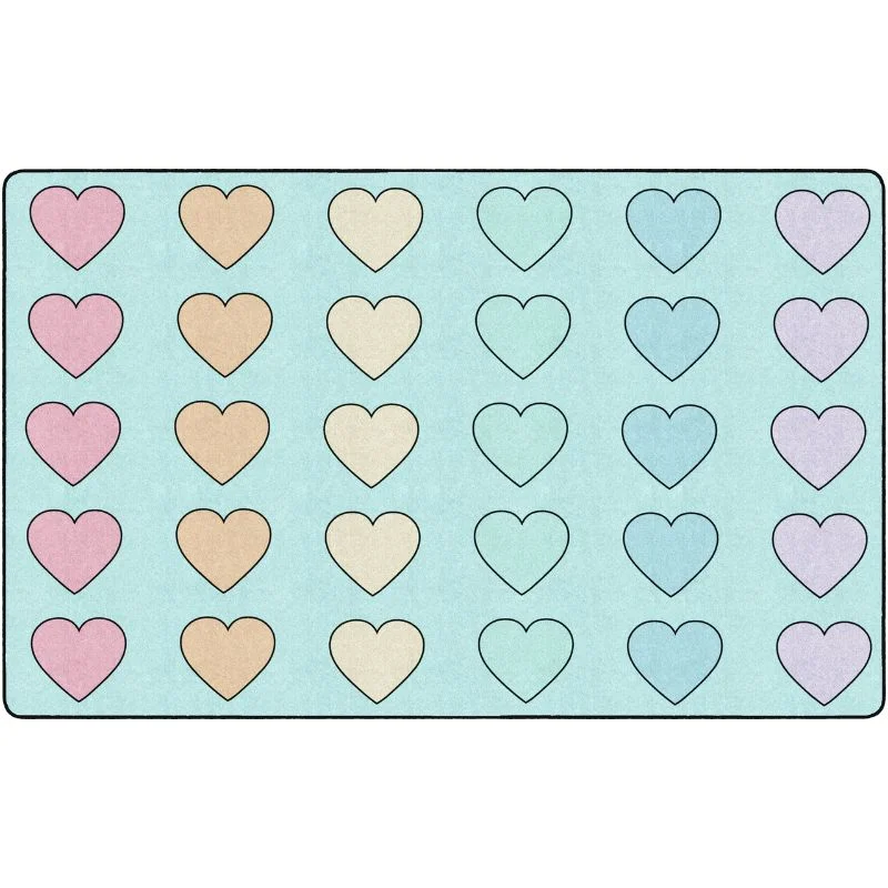 Candy Hearts Classroom Seating Rug