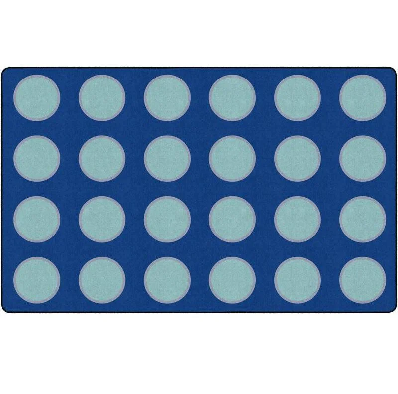 Blue Topaz Circles Classroom Seating Rug