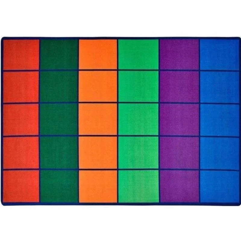 Colorful Rows Classroom Seating Rug - Factory Second