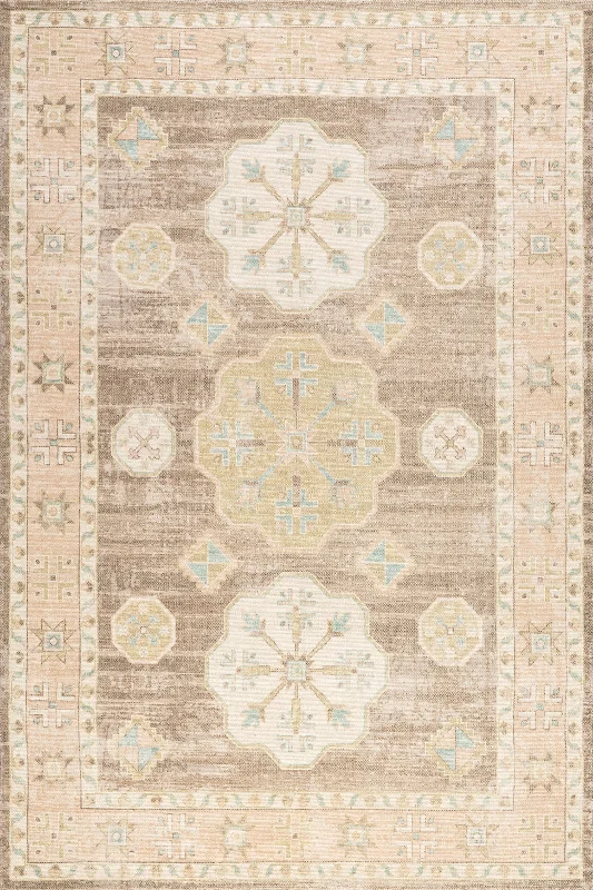 Fawn Medallion Wool and Cotton Rug | Brown