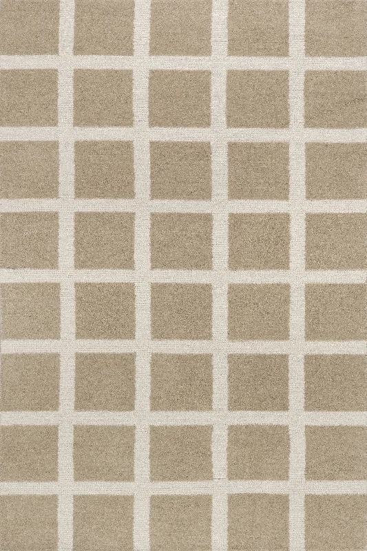 Nepenthe Checked Wool Rug | Beige