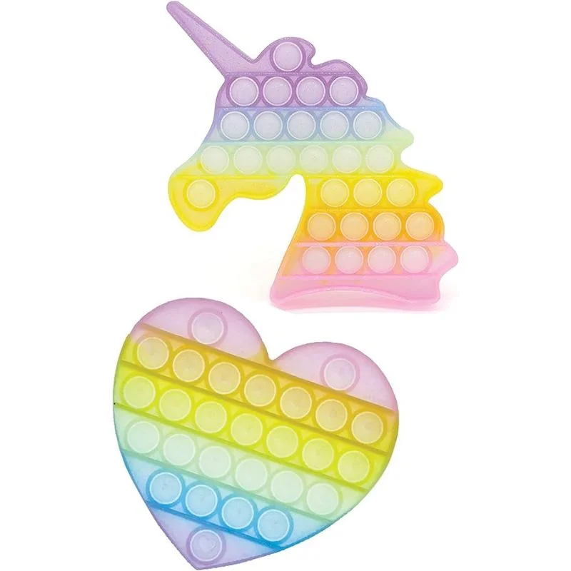 Rainbow Heart and Unicorn Bubble Pop Set