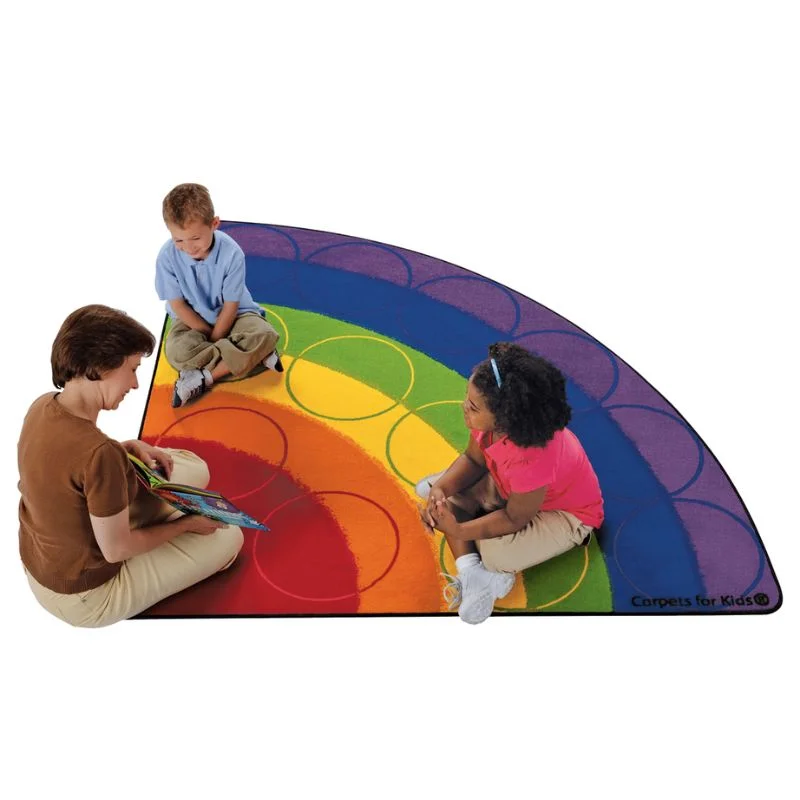 Rainbow Rows Corner School Rug