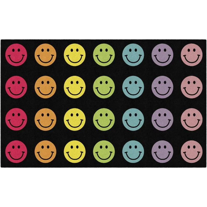 Rainbow Smiley Criss Cross Seating Rug