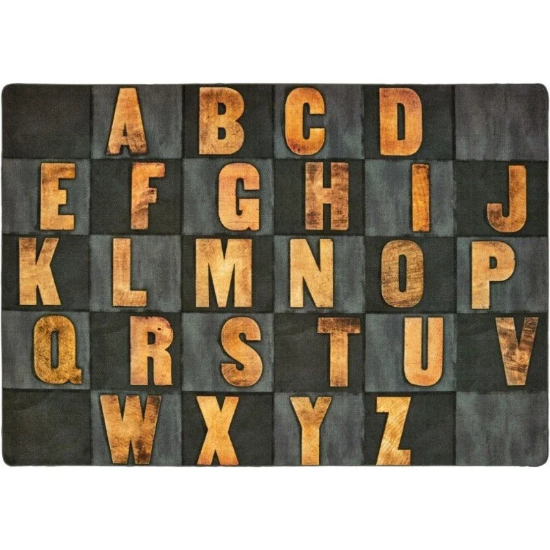 Rustic Wood Alphabet Seating Rug - Factory Second