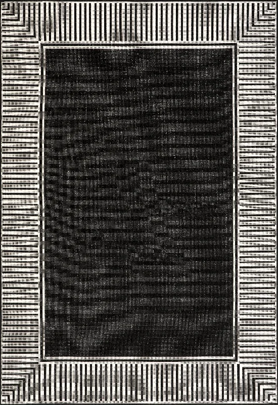 Striped Border Indoor/Outdoor Flatweave Rug | Black