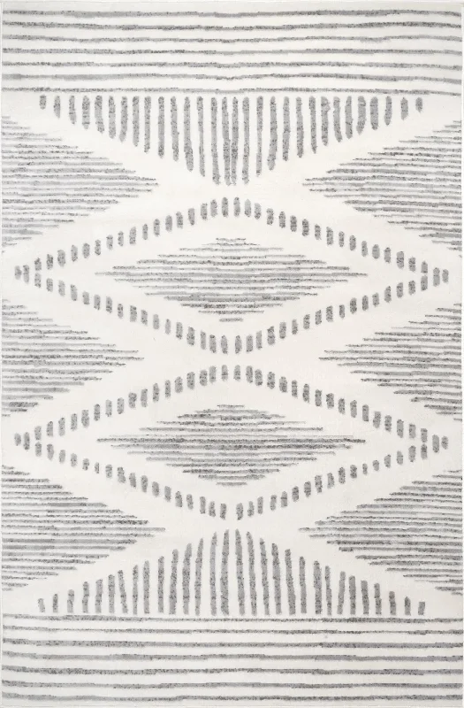 Striped Hourglass Rug | Light Grey