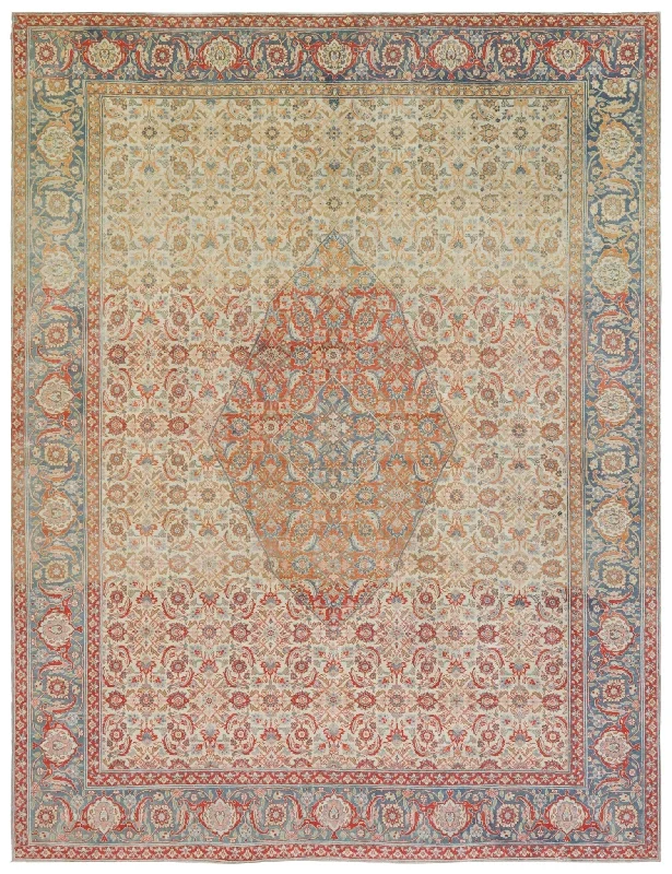 Vintage Tabriz Handwoven Traditional Rug, J73403