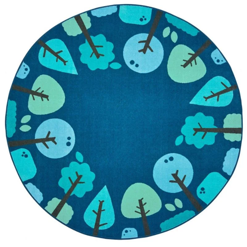 Tranquil Trees Round Classroom Rug