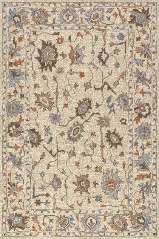 Woodland Bordered Wool Rug | Multicolor