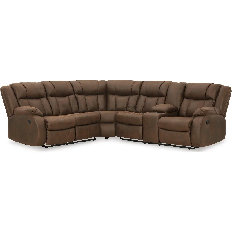 Trail Boys 2 Piece Reclining Sectional with Console