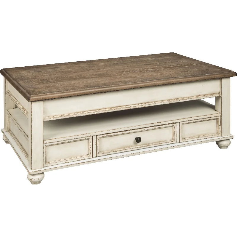 Realyn Coffee Table - White/Brown