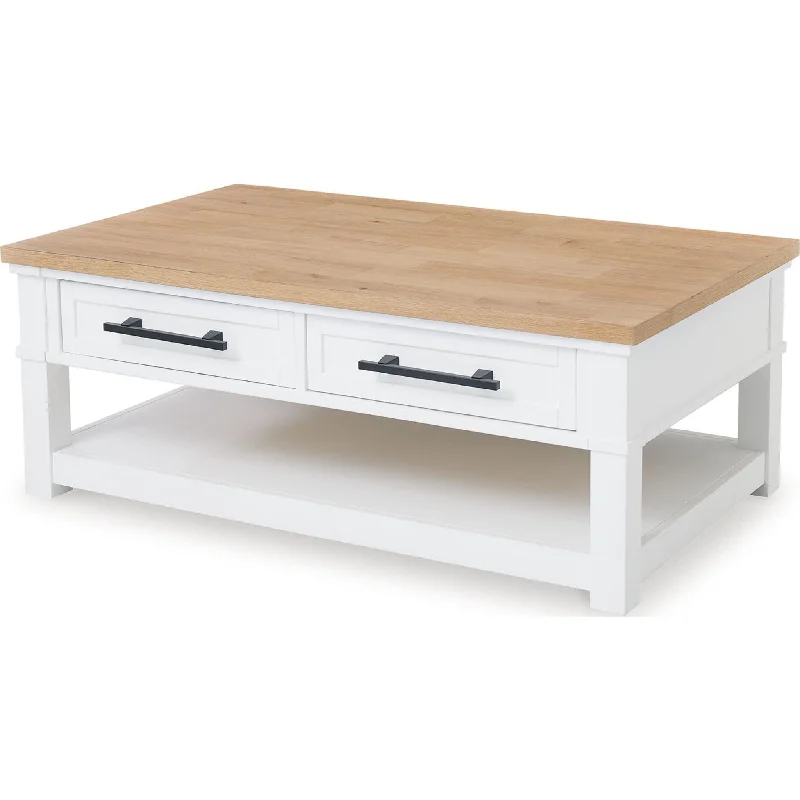 Ashbryn Coffee Table - White/Natural