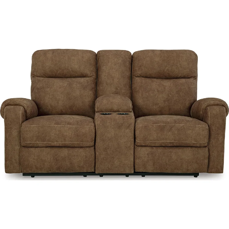 Edenwold Reclining Loveseat with Console - Brindle