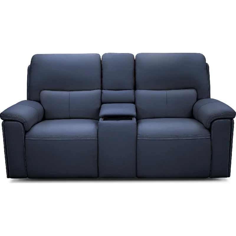 Edward Power Reclining Loveseat with Immersive Audio - Sorrento Ocean