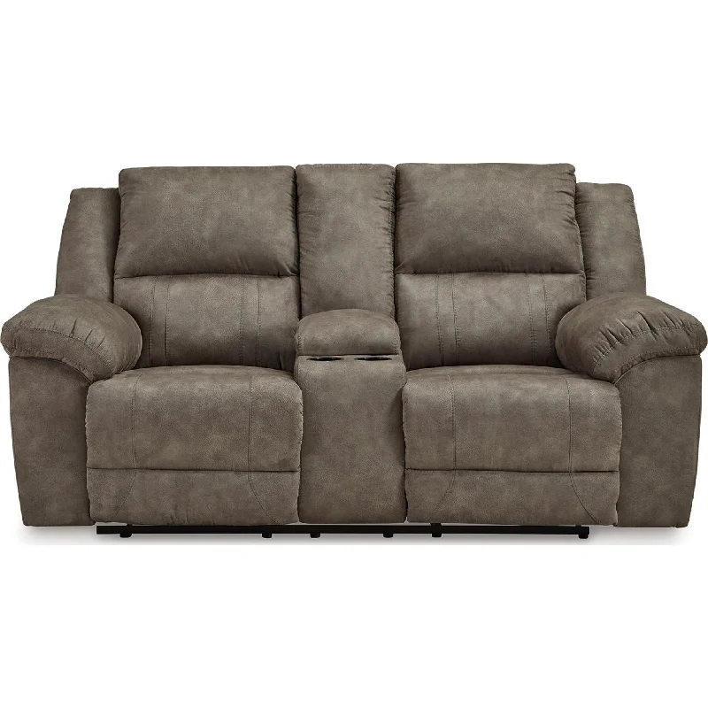 Laresview Reclining Loveseat with Console - Fossil