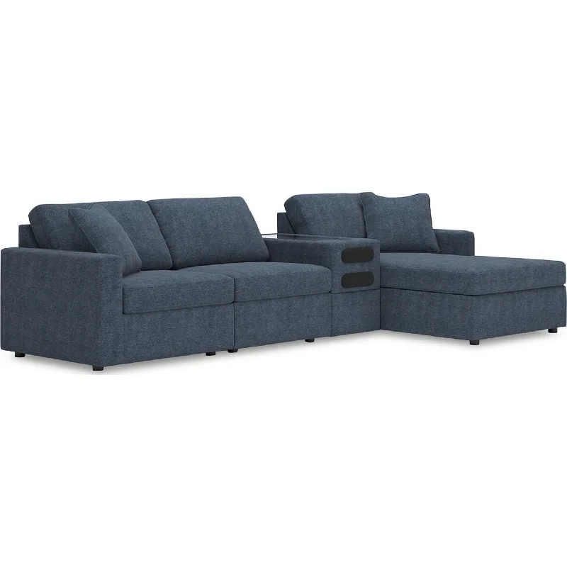 Modmax 4 Piece Modular Sectional with Chaise and Audio Console