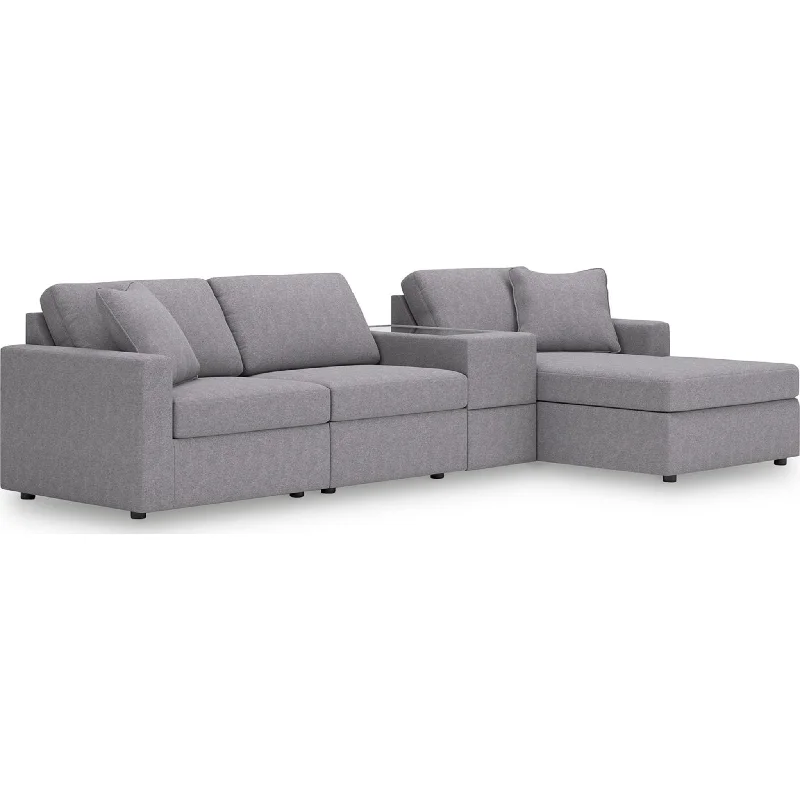 Modmax 4 Piece Modular Sectional with Chaise and Storage Console