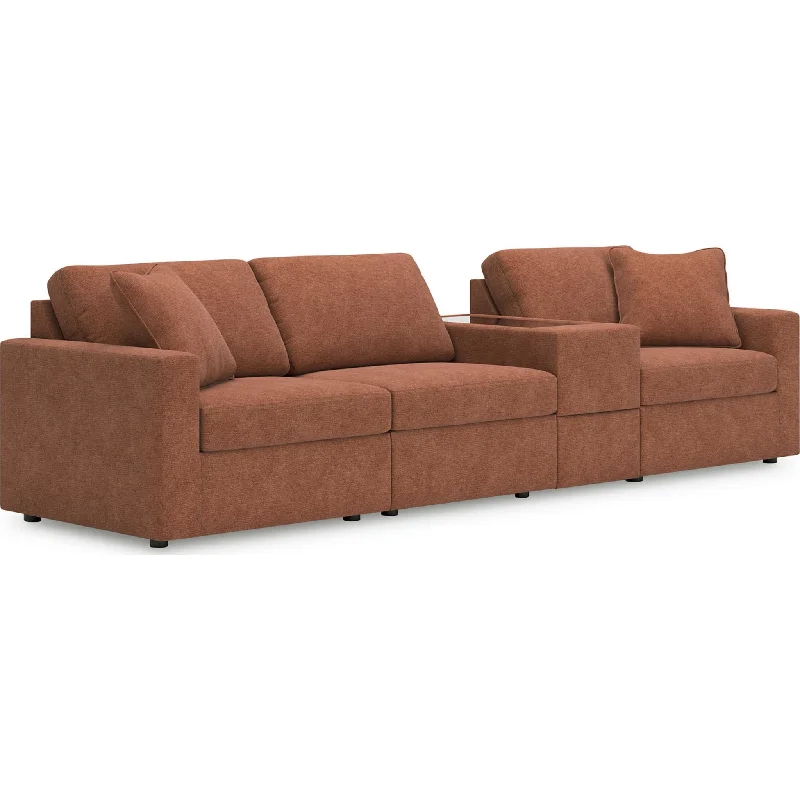 Modmax 4 Piece Modular Sectional with Storage Console