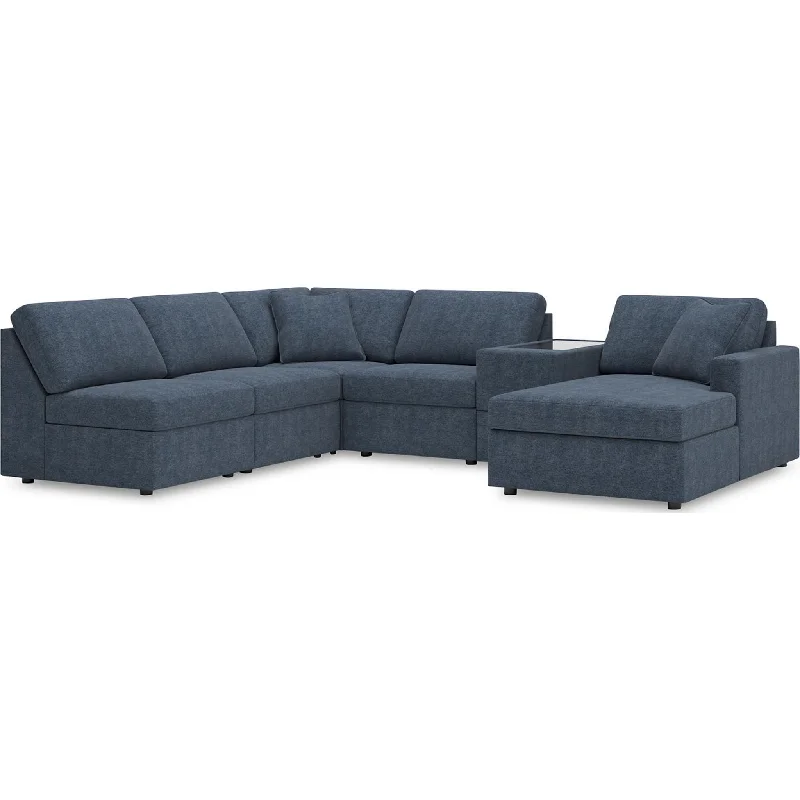 Modmax 6 Piece Modular Sectional with Chaise and Storage Console