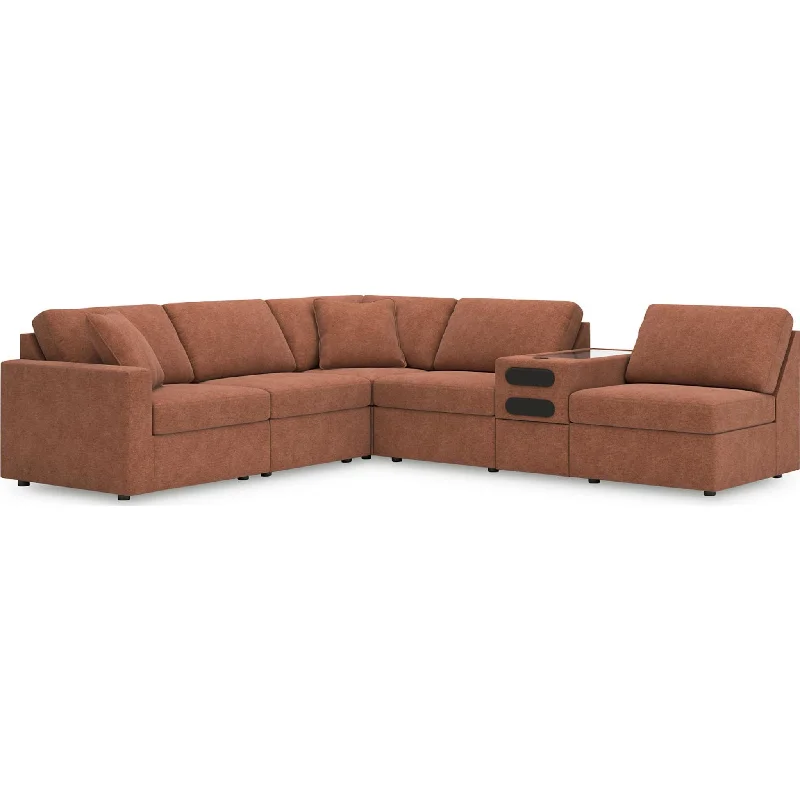 Modmax 6 Piece Modular Sectional with Audio Console