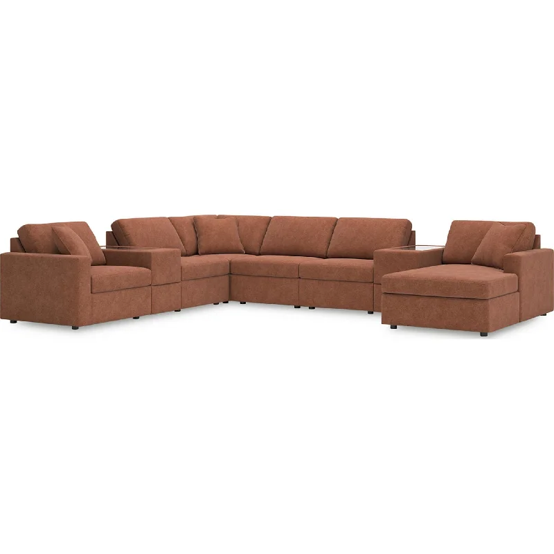 Modmax 8 Piece Modular Sectional with Chaise and Storage Consoles