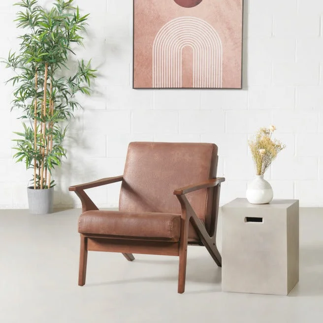 BIANCA Brown Leather Lounge Chair