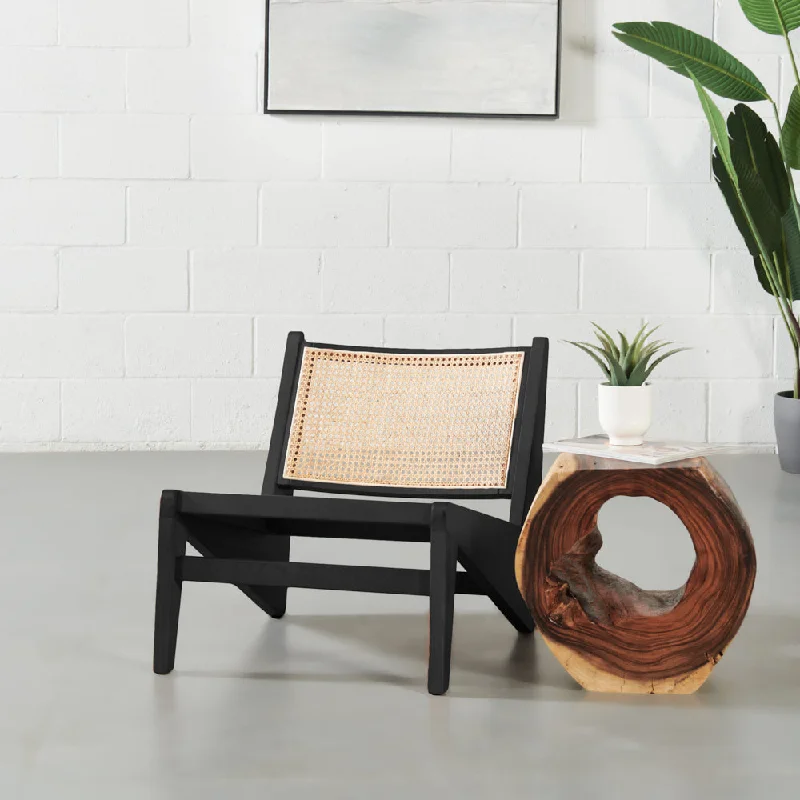 CANBERRA - Black Wood Lounge Chair