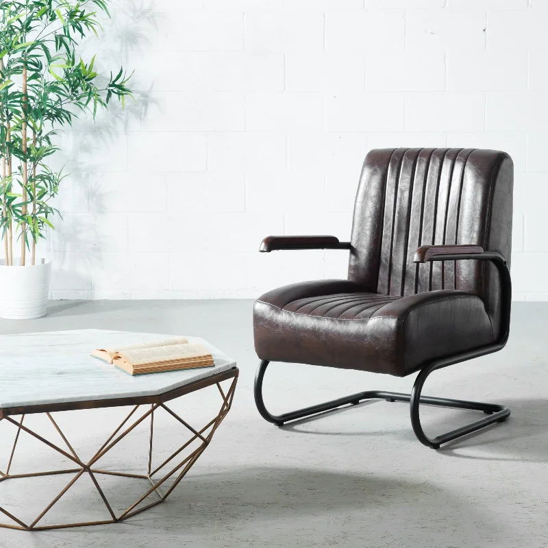 COPPOLA - Brown Vintage Leather Lounge Chair - FINAL SALE